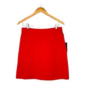 Mario Serrani Orange Stretch Ponte Mini Skirt A-Line Women Size 8‎ New NWT